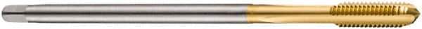 DORMER - M12x1.75 Metric Coarse 6H 3 Flute TiN Finish Cobalt Straight Flute Machine Tap - Bottoming, Right Hand Thread, 119mm OAL, 23mm Thread Length, Oversize - All Tool & Supply