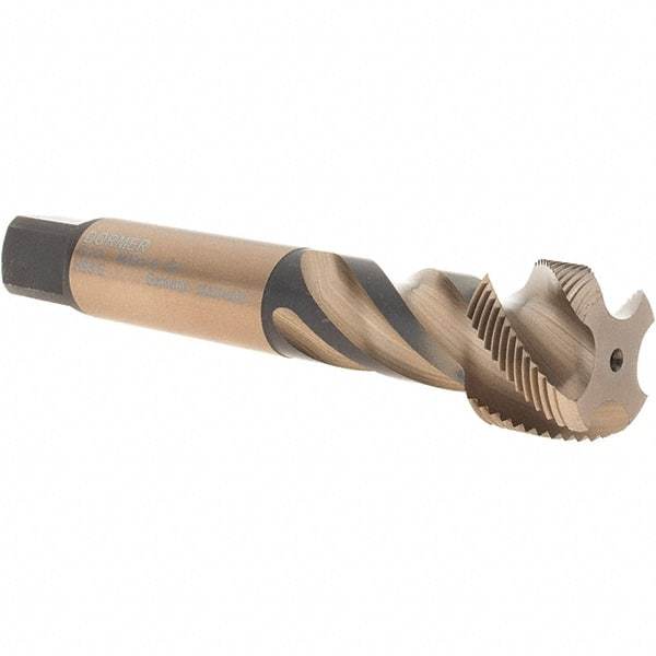 DORMER - M28x1.50 Metric Fine 4 Flute 6H Bottoming Spiral Flute Tap - Cobalt, Bright Finish, 140mm OAL, Right Hand Flute, Right Hand Thread, Series EX10 - All Tool & Supply