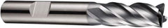 DORMER - 4 Flute Solid Carbide Roughing & Finishing Square End Mill - AlCrN Finish, Weldon Shank, 35° Helix, Centercutting, Stub Length - All Tool & Supply