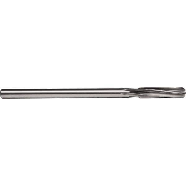 Chucking Reamer: 7/16″ Dia, 7″ OAL, 1-3/4″ Flute Length, Straight Shank, High Speed Steel 6 Flute, RH