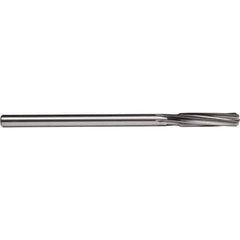 Chucking Reamer: 7/16″ Dia, 7″ OAL, 1-3/4″ Flute Length, Straight Shank, High Speed Steel 6 Flute, RH