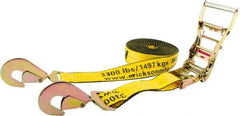 Erickson Manufacturing - 30' Long x 2" Wide, 10,000 Lb Basket Capacity, Polyester & Steel Web Sling - Yellow - All Tool & Supply