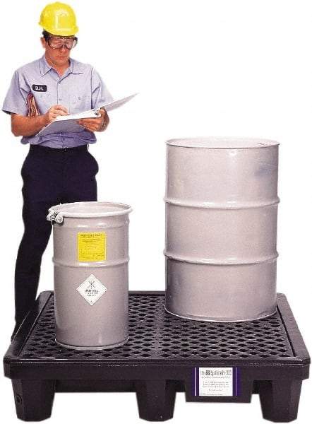 UltraTech - 66 Gal Sump, 3,000 Lb Capacity, 4 Drum, Polyethylene Spill Deck or Pallet - 53" Long x 53" Wide x 12" High, Liftable Fork, 2 x 4 Drum Configuration - All Tool & Supply