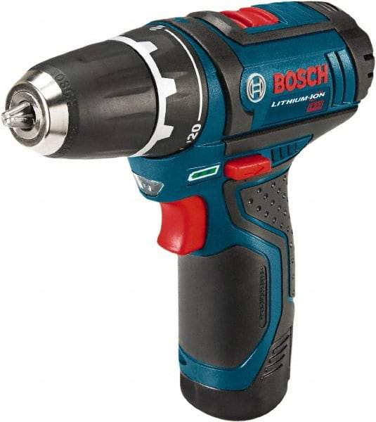 Bosch - 12 Volt 3/8" Chuck Pistol Grip Handle Cordless Drill - 0-350 & 0-1300 RPM, Reversible, 2 Lithium-Ion Batteries Included - All Tool & Supply