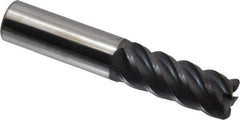 Accupro - 5/8", 5 Flute, Single End, Solid Carbide, 0.06" Corner Radius End Mill - 3-1/2" OAL, 45° Helix, Right Hand Flute, 1-5/8" LOC, Right Hand Cut - All Tool & Supply