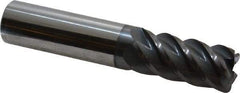 Accupro - 3/4", 5 Flute, Single End, Solid Carbide, 0.09" Corner Radius End Mill - 4" OAL, 45° Helix, Right Hand Flute, 1-5/8" LOC, Right Hand Cut - All Tool & Supply