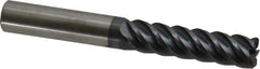 Accupro - 1/2", 5 Flute, Single End, Solid Carbide, 0.06" Corner Radius End Mill - 4" OAL, 45° Helix, Right Hand Flute, 2" LOC, Right Hand Cut - All Tool & Supply