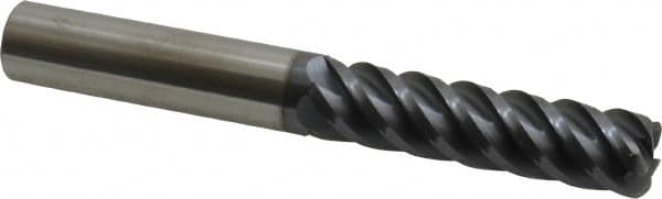 Accupro - 1/2" Diam 5 Flute Solid Carbide 0.09" Corner Radius End Mill - All Tool & Supply