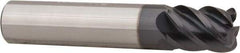 Accupro - 3/8", 5 Flute, Single End, Solid Carbide, 0.06" Corner Radius End Mill - 2" OAL, 45° Helix, Right Hand Flute, 1/2" LOC, Right Hand Cut - All Tool & Supply