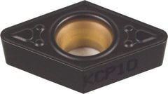 Kennametal - DCMT32.51 MF Grade KCK20 Carbide Turning Insert - TiCN/Al2O3 Finish, 55° Diamond, 3/8" Inscr Circle, 5/32" Thick, 1/64" Corner Radius - All Tool & Supply