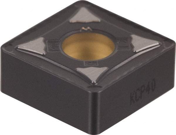 Kennametal - SNMG432 MN Grade KCP40 Carbide Turning Insert - TiN/TiCN/Al2O3 Finish, 90° Square, 1/2" Inscr Circle, 3/16" Thick, 1/32" Corner Radius - All Tool & Supply