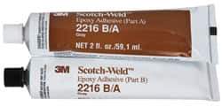 3M - 2 oz Tube Two Part Epoxy - 90 min Working Time, 3,200 psi Shear Strength, Series 2216 - All Tool & Supply