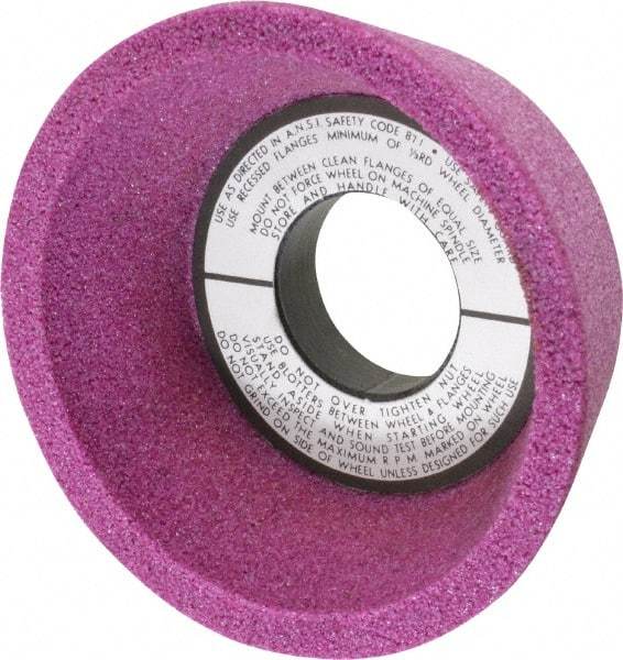 Grier Abrasives - 4" Diam, 1-1/4" Hole Size, 2-1/8" Overall Thickness, 46 Grit, Type 11 Tool & Cutter Grinding Wheel - Coarse Grade, Aluminum Oxide, K Hardness, Vitrified Bond, 6,207 RPM - All Tool & Supply