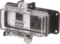 Hubbell Wiring Device-Kellems - 1 Port, 1 Power Receptacle, Ethernet, Clear Data Port Receptacle - 3.2 Inch Long x 1.6 Inch Deep x 4.45 Inch Wide, Aluminum, Surface Mount, Gray - All Tool & Supply