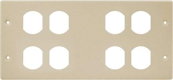 Hubbell Wiring Device-Kellems - 10.22 Inch Long x 4-3/4 Inch High, Rectangular 4 Gang Raceway Cover Plate - Ivory, For Use with HBL4750 Series Raceways - All Tool & Supply