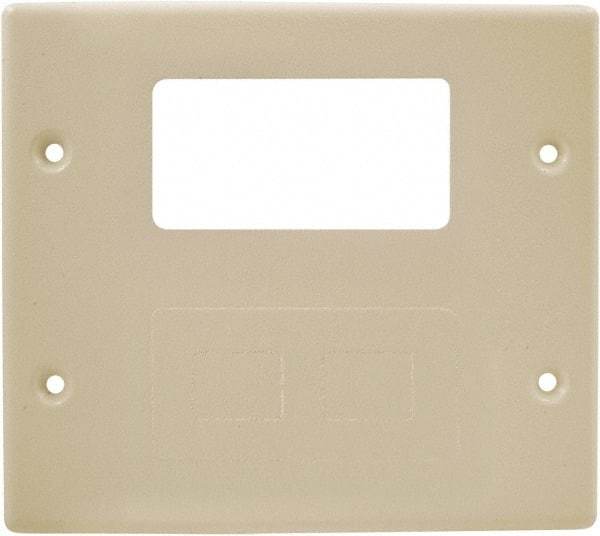 Hubbell Wiring Device-Kellems - 5.43 Inch Long x 4-3/4 Inch High, Rectangular Raceway Plate - Ivory, For Use with HBL4700 Series Raceways and HBL4750 Series Metal Raceways - All Tool & Supply