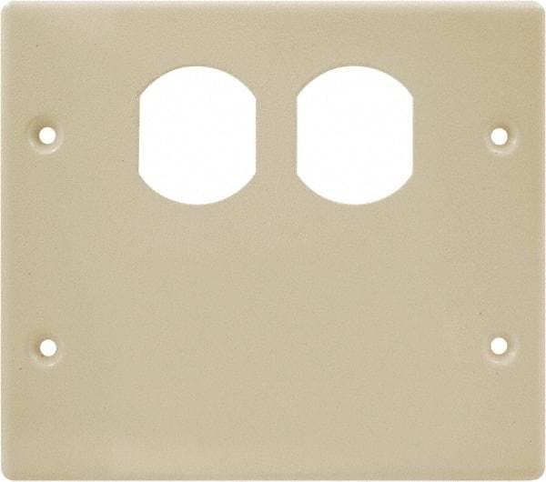 Hubbell Wiring Device-Kellems - 5.43 Inch Long x 4-3/4 Inch High, Rectangular Raceway Plate - Ivory, For Use with HBL4700 Series Raceways and HBL4750 Series Metal Raceways - All Tool & Supply