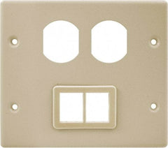 Hubbell Wiring Device-Kellems - 5.43 Inch Long x 4-3/4 Inch High, Rectangular Raceway Plate - Ivory, For Use with HBL4700 Series Raceways and HBL4750 Series Metal Raceways - All Tool & Supply