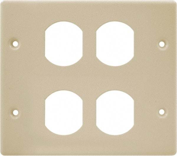 Hubbell Wiring Device-Kellems - 5.43 Inch Long x 4-3/4 Inch High, Rectangular Raceway Plate - Ivory, For Use with HBL4700 Series Raceways and HBL4750 Series Metal Raceways - All Tool & Supply