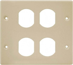 Hubbell Wiring Device-Kellems - 5.43 Inch Long x 4-3/4 Inch High, Rectangular Raceway Plate - Ivory, For Use with HBL4700 Series Raceways and HBL4750 Series Metal Raceways - All Tool & Supply