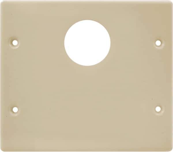 Hubbell Wiring Device-Kellems - 5.43 Inch Long x 4-3/4 Inch High, Rectangular Raceway Plate - Ivory, For Use with HBL4700 Series Raceways and HBL4750 Series Metal Raceways - All Tool & Supply