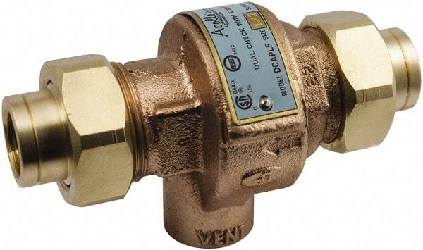 Conbraco - 1/2 Thread, 175 psi WOG Rating, Bronze Dual Check Backflow Preventer Valve - Lead-Free, Use with Potable Water Applications - All Tool & Supply