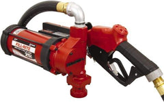 Tuthill - 25 GPM, 1" Hose Diam, DC High Flow Tank Pump with Automatic Nozzle - 1-1/4" Inlet, 1" Outlet, 12 VDC, 18' Hose Length, 1/2 hp - All Tool & Supply