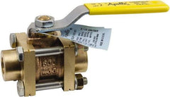 Conbraco - 1-1/2" Pipe, Full Port, Lead Free Bronze Full Port Ball Valve - 3 Piece, Female NPT Ends, Lever Handle, 600 WOG, 150 WSP - All Tool & Supply