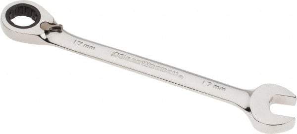 GearWrench - 17mm Combination Wrench - 8-13/16" OAL, Steel, Polished Finish - All Tool & Supply