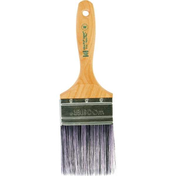 Wooster Brush - 3" Flat Synthetic Wall Brush - 3-7/16" Bristle Length, 6-1/4" Maple Beavertail Handle - All Tool & Supply