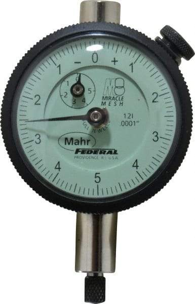 Mahr - 0.025" Range, 0-10-0 Dial Reading, 0.0001" Graduation Dial Drop Indicator - 1-3/4" Dial, 0.01" Range per Revolution, 0.0001" Accuracy, Revolution Counter - All Tool & Supply