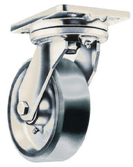 Fairbanks - 8" Diam x 2" Wide x 9-1/4" OAH Top Plate Mount Swivel Caster - Phenolic, 1,000 Lb Capacity, Roller Bearing, 4-1/2 x 6-1/4" Plate - All Tool & Supply