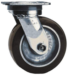 Albion - 3-1/4" Diam x 2" Wide x 5-1/4" OAH Top Plate Mount Swivel Caster - Phenolic, 800 Lb Capacity, Roller Bearing, 4 x 4-1/2" Plate - All Tool & Supply