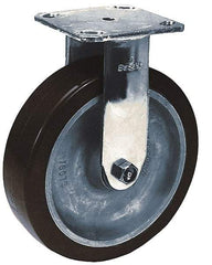 Albion - 6" Diam x 2" Wide x 7-1/2" OAH Top Plate Mount Rigid Caster - Phenolic, 900 Lb Capacity, Roller Bearing, 4 x 4-1/2" Plate - All Tool & Supply