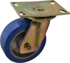 Albion - 6" Diam x 2" Wide x 7-1/2" OAH Top Plate Mount Swivel Caster - Polyurethane, 1,750 Lb Capacity, Sealed Roller Bearing, 4-1/2 x 6-5/16" Plate - All Tool & Supply