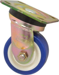 Albion - 4" Diam x 2" Wide x 5-5/8" OAH Top Plate Mount Swivel Caster - Polyurethane, 600 Lb Capacity, Roller Bearing, 4 x 4-1/2" Plate - All Tool & Supply