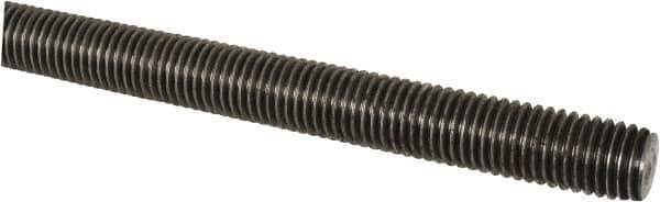 Made in USA - 7/8-9 UNC (Coarse), 6' Long, Low Carbon Steel Threaded Rod - Oil Finish Finish, Right Hand Thread - All Tool & Supply