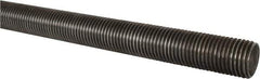 Made in USA - 1-1/2-6 UNC (Coarse), 6' Long, Low Carbon Steel Threaded Rod - Oil Finish Finish, Right Hand Thread - All Tool & Supply