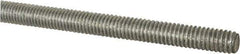 Made in USA - 1/2-13 UNC (Coarse), 6' Long, Low Carbon Steel Threaded Rod - Zinc-Plated Finish, Right Hand Thread - All Tool & Supply