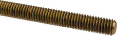 Made in USA - 3/8-16 UNC (Coarse), 6' Long, Brass Threaded Rod - Right Hand Thread - All Tool & Supply