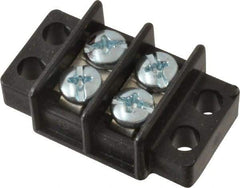 Ideal - 2 Poles, 300 Volt, 30 Amp, -40 to 266°F, Polyester Thermoplastic, Polyester Thermoplastic Multipole Terminal Block - Zinc Plated Steel, 22 to 14 AWG Compatibility, 0.41 Inch High - All Tool & Supply