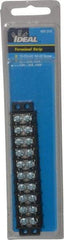 Ideal - 10 Poles, 300 Volt, 30 Amp, -40 to 266°F, Polyester Thermoplastic, Polyester Thermoplastic Multipole Terminal Block - Zinc Plated Steel, 22 to 14 AWG Compatibility, 0.41 Inch High - All Tool & Supply