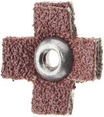 Made in USA - 1/2" Diam 80 Grit Coated Sanding Star - Medium Grade, Eyelet - All Tool & Supply