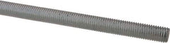 Made in USA - 1/4-28 UNF (Fine), 6' Long, Low Carbon Steel Threaded Rod - Zinc-Plated Finish, Right Hand Thread - All Tool & Supply