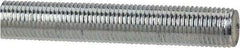 Made in USA - 3/8-24 UNF (Fine), 6' Long, Low Carbon Steel Threaded Rod - Zinc-Plated Finish, Right Hand Thread - All Tool & Supply