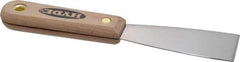 Hyde Tools - 1-1/2" Wide Stainless Steel Putty Knife - Stiff, Hardwood Handle, 7-3/4" OAL - All Tool & Supply