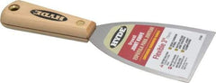 Hyde Tools - Flexible Carbon Steel 1-Edge Scraper - 3" Blade Width, 8-1/4" Long Hardwood Handle - All Tool & Supply