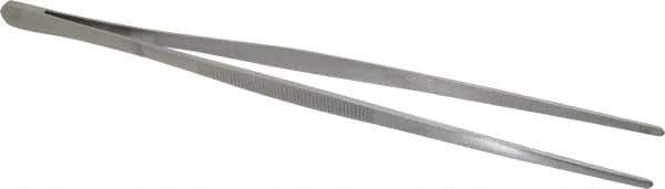 Value Collection - 10" OAL Stainless Steel Assembly Tweezers - Blunt, Serrated Points - All Tool & Supply