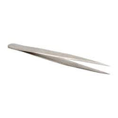 Value Collection - 4-1/2" OAL 1-SA Dumont-Style Swiss Pattern Tweezers - Tapered Shanks with Beveled Edges, Sharp Points - All Tool & Supply