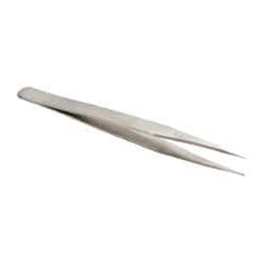 Value Collection - 4-3/4" OAL 3-SA Dumont-Style Swiss Pattern Tweezers - Tapered Shanks with Beveled Edges, Honed, Sharp Points - All Tool & Supply